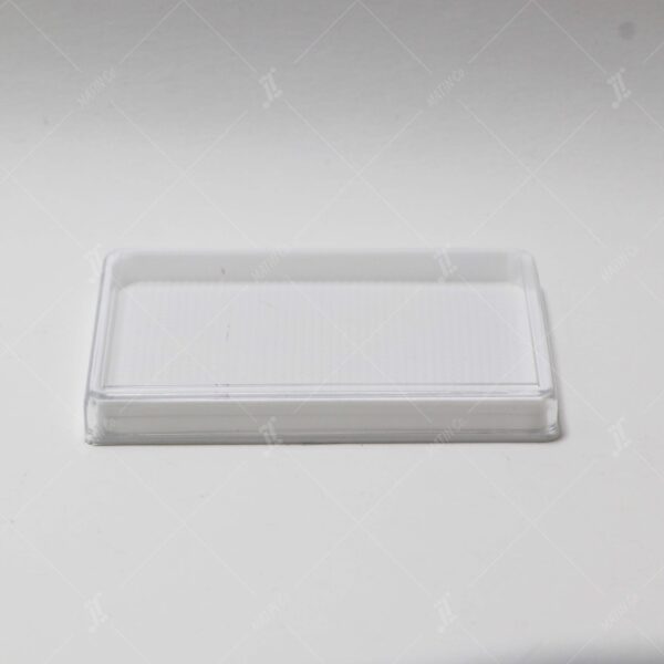 white rectangular bottom polyCrystal saffron container