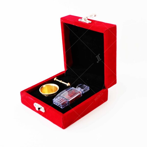 Saffron packaging-Velvet Box 1.5 gr Sargol, mortar and pestle
