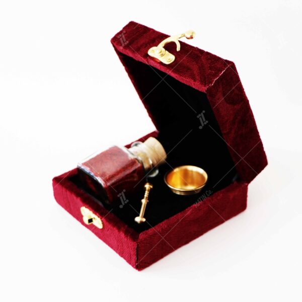 Saffron packaging-Velvet Box-glass saffron container with cork lid, mortar