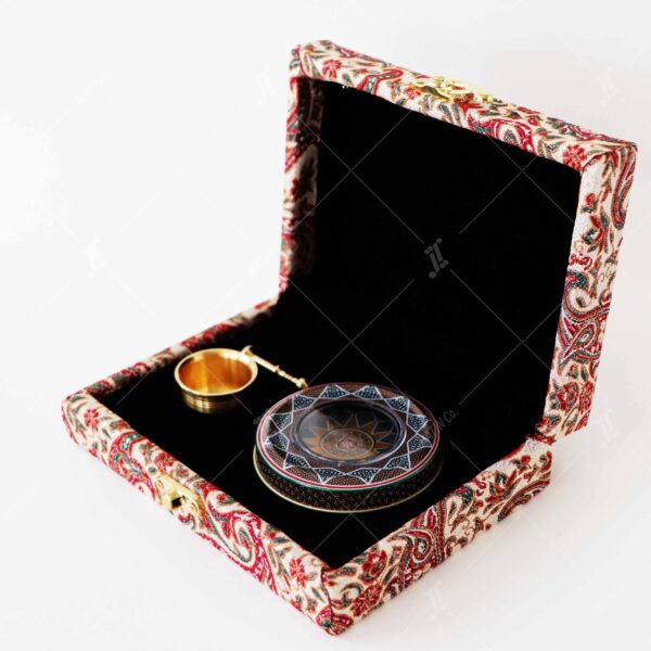 Velvet,Terme, Leather Box With Tin Container, mortar size 1
